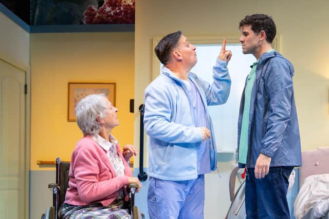 Anne Kidd, Johnny McKnight, David Rankine in Wiping My Mother's Arse at Pitlochry Festival Theatre PIC: Tommy Ga-Ken Wan
