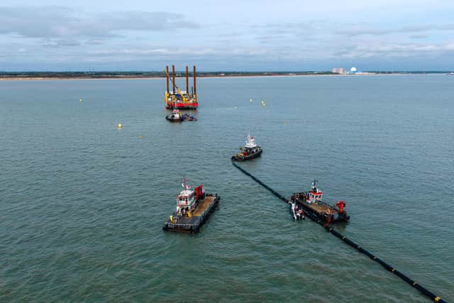 Another view of the work being carried out on the vast wind farm project.
