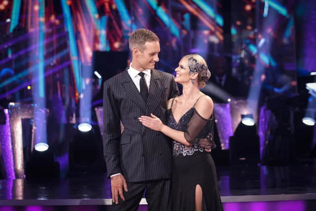 BBC Breakfast presenter Dan Walker with Nadiya Bychkova after he became the 10th celebrity to leave BBC1's Strictly Come Dancing