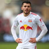 Lewis Morgan scored a stunning long-range volley for New York Red Bulls in the 4-1 win over DC United.  (Photo by Vaughn Ridley/Getty Images)