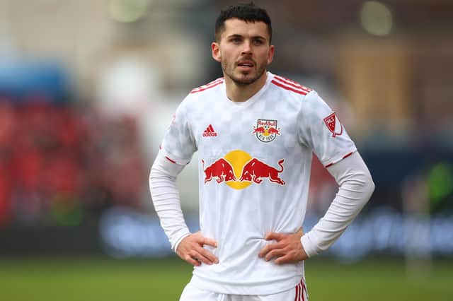 Lewis Morgan scored a stunning long-range volley for New York Red Bulls in the 4-1 win over DC United. (Photo by Vaughn Ridley/Getty Images)