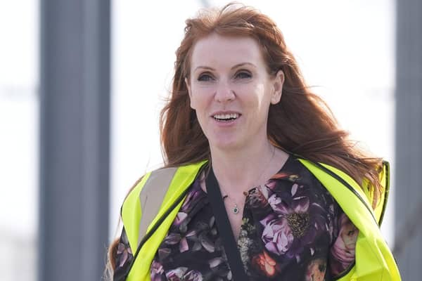 Labour Party deputy leader Angela Rayner during a visit to Perry Barr bus depot in Birmingham. Photo: Jacob King/PA Wire