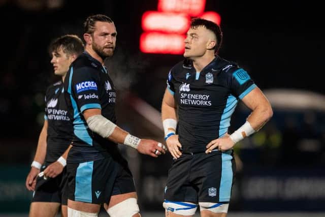 Glasgow Warrior Jack Dempsey during the United Rugby Championship defeat to Leinster. (Photo by Ross MacDonald / SNS Group)