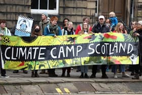 Climate activists protest outside the Bute House residence of the First Minister in April this year (Picture: Jeff J Mitchell/Getty Images)