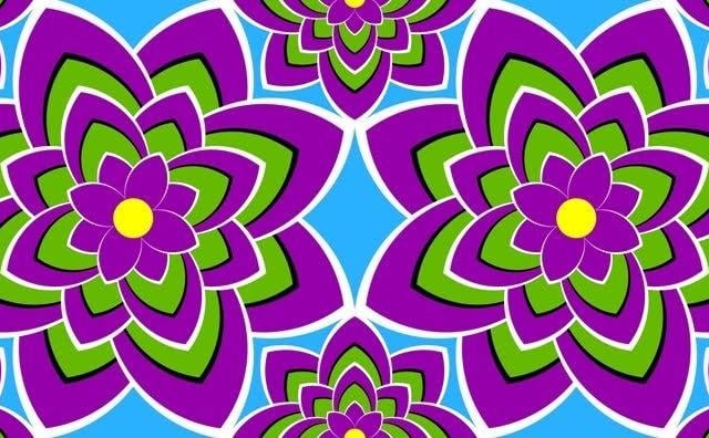 These flowers look as if they are moving. This type of illusion is called illusory motion which is when a static image appears to be moving due to the position of contrasting colours/shapes.