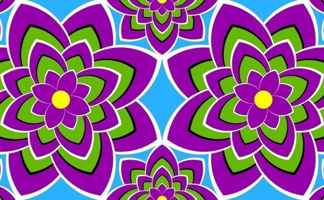 These flowers look as if they are moving. This type of illusion is called illusory motion which is when a static image appears to be moving due to the position of contrasting colours/shapes.