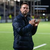 Mike Blair says farewell to the Edinburgh supporters following his final home match in charge, against the Ospreys last weekend.  (Photo by Ross Parker / SNS Group)