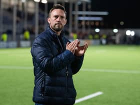 Mike Blair says farewell to the Edinburgh supporters following his final home match in charge, against the Ospreys last weekend.  (Photo by Ross Parker / SNS Group)