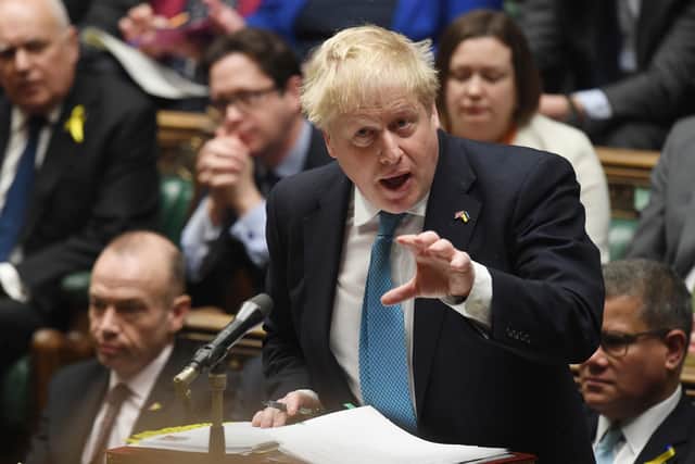 Boris Johnson speaking in the House of Commons