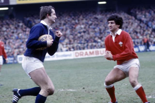 Scotland's David Leslie (left) in action against Wales in a Five Nations fixture in March 1985.