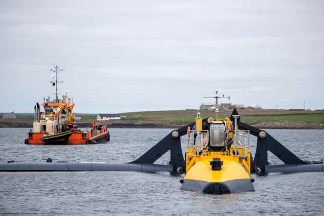 The Orbital tidal energy turbine at the European Marine Energy Centre, Orkney (Picture: Jane Barlow/WPA pool/Getty Images)