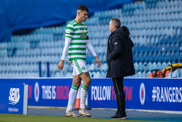 Celtic star Nir Bitton after being sent off in Saturday's match against Rangers. Picture: SNS