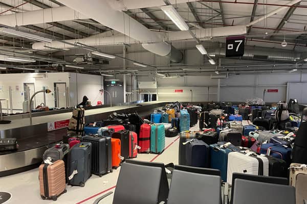 Hundreds of mislaid bags are awaiting collection at Edinburgh Airport (Picture: Fraser Mackenzie)