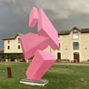 Sculpture and thunder clouds at Bodega Otazu, near Pamplona, Spain. Pic: J Christie