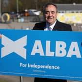 ALBA Party leader Alex Salmond at their party manifesto launch at the Falkirk Wheel in Falkirk (Photo: Andrew Milligan/PA Wire).