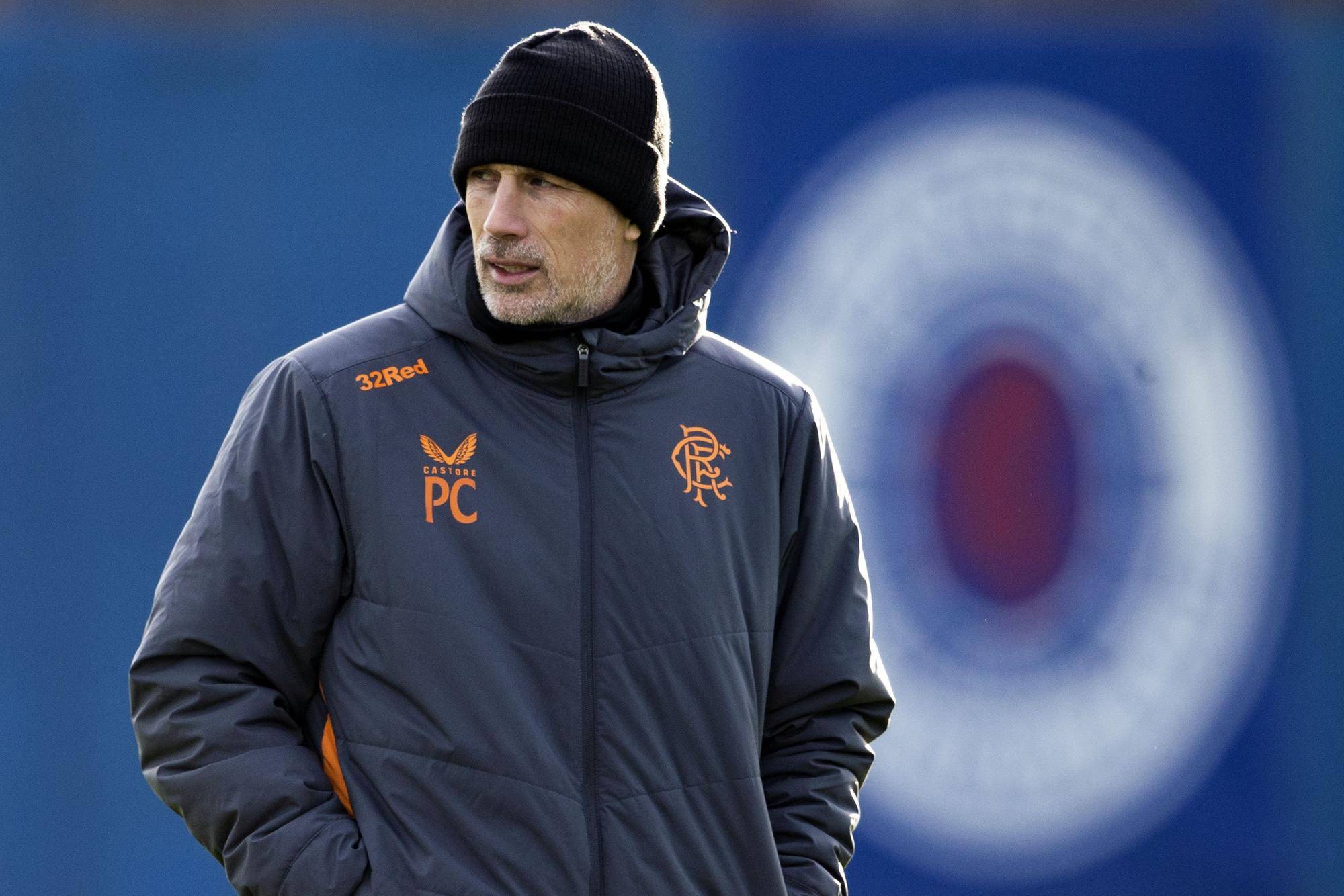 Philippe Clement oversees a Rangers training session as he mulls over his possible starting line-up to face Aris Limassol