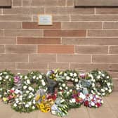 The wreaths laid at Stonehaven Station today. Picture: ScotRail
