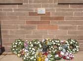 The wreaths laid at Stonehaven Station today. Picture: ScotRail