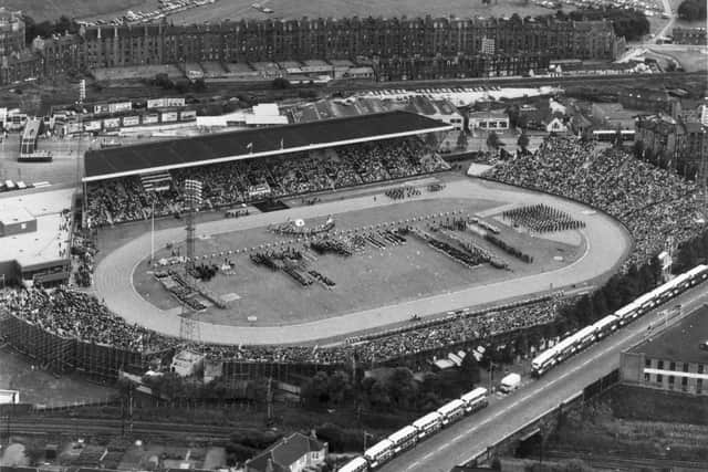 The opening ceremony of the 1970 Commonwealth Games at Meadowbank Stadium.