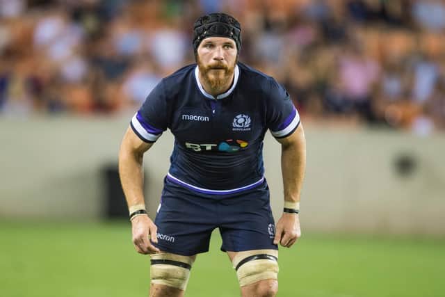 Tim Swinson in action for Scotland against the US in 2018.