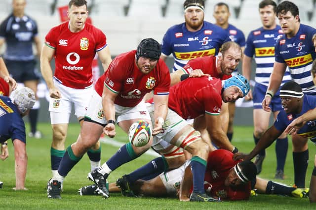 Zander Fagerson in action for the British & Irish Lions against the Stormers in Cape Town. He scored a try in the 49-3 win. Picture: Steve Haag/PA