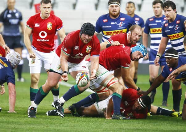 Zander Fagerson in action for the British & Irish Lions against the Stormers in Cape Town. He scored a try in the 49-3 win. Picture: Steve Haag/PA