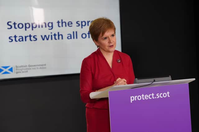 Nicola Sturgeon said caution would guide decision making on changes to levels of restrictions