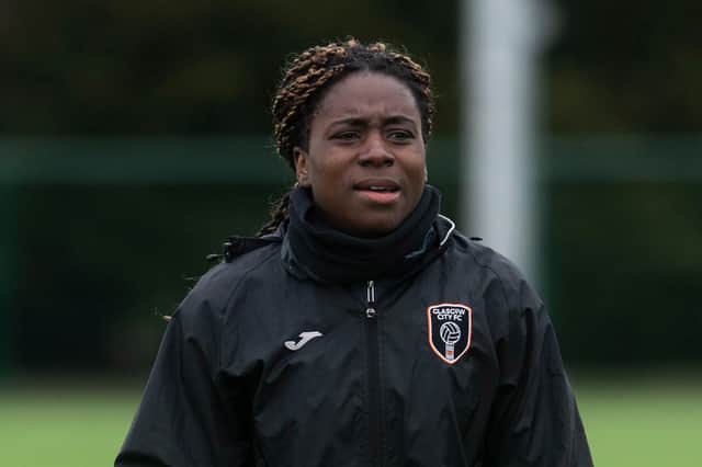 Glasgow City's Ode Fulutudilu scored a hat-trick in the 7-0 win over Forfar Farmington. (Photo by Craig Foy / SNS Group)
