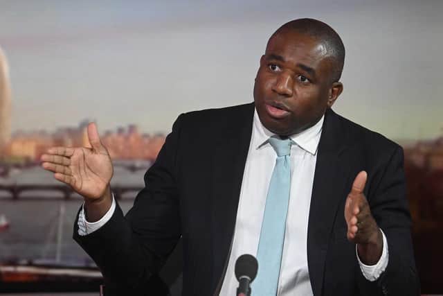 Shadow foreign secretary David Lammy, with host Sophie Raworth, appearing on the BBC1 current affairs programme, Sunday Morning. Picture date: Sunday February 6, 2022.