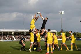 Glasgow Warriors' Richie Gray wins a lineout during the BKT URC match against Zebre Parma at Scotstoun Stadium. It was his first game back after injuring himself with Scotland during the Six Nations. (Photo by Ross Parker / SNS Group)