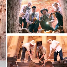 The team found a long-buried tomb with the remains of 12 ancient skeletons (Pics:  Submitted)