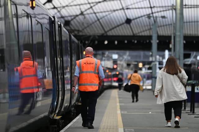 The Scottish Government has given a mid-week deadline on an offer to RMT following the ScotRail dispute and train strike action ahead of COP26. Picture: John Devlin