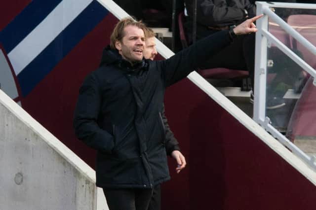 Hearts manager Robbie Neilson during the 2-0 win over Motherwell at Tynecastle. (Photo by Ewan Bootman / SNS Group)