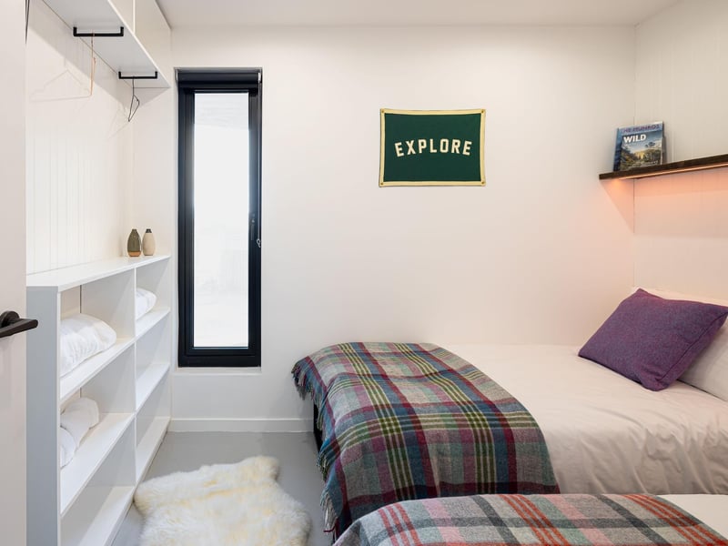 There are two bedrooms in Coorie - including a twin with access to a bathroom and shower.