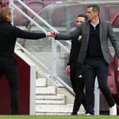 Robbie Neilson and Jack Ross at the end of a recent Edinburgh derby.