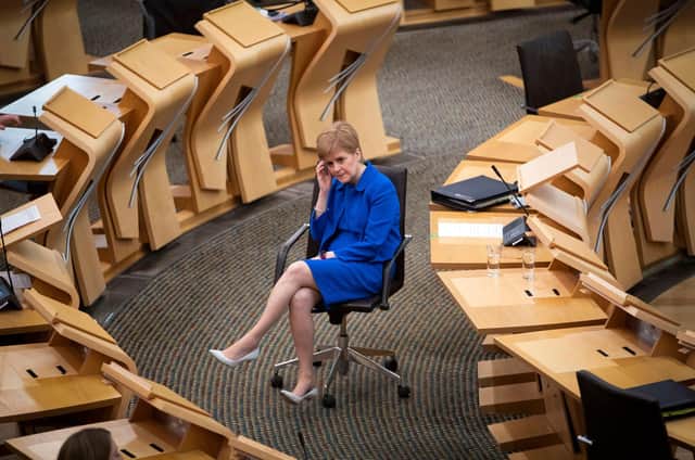 Nicola Sturgeon's SNP have turned the principles of transparency and responsibility into meaningless buzzwords (Picture: Jane Barlow/pool/AFP via Getty Images)