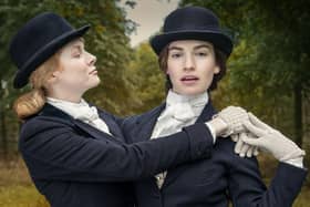 Emily Beecham  and Lily James star in The Pursuit of Love (Pic: Robert Viglasky)