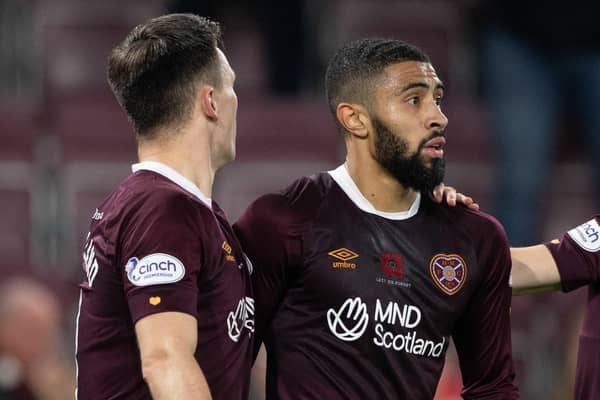 Hearts' Josh Ginnelly could not celebrate properly after scoring a 97th-minute equaliser against Livingston.