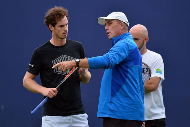 Andy Murray with his coach Ivan Lendl in 2016. (Photo credit should read GLYN KIRK/AFP via Getty Images)