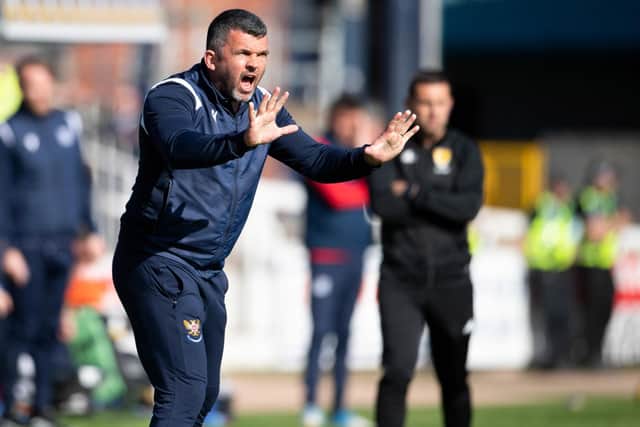 St Johnstone manager Callum Davidson during a cinch Premiership match at Dens Park.