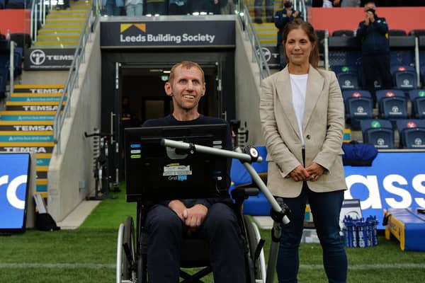 Rob Burrow pictured with his wife Lindsey will read a BEdtime Story on CBeebies.