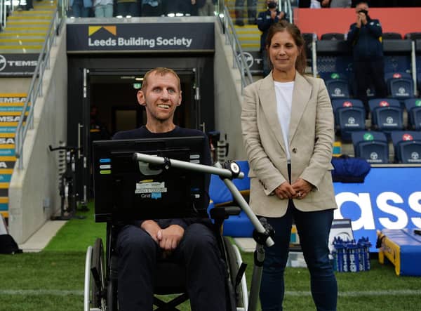 Rob Burrow pictured with his wife Lindsey will read a BEdtime Story on CBeebies.