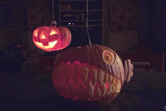 The actual species is called an Anglerfish but you get the idea. If you have the talent to carve a menacing looking fish face then attach a miniature pumpkin design onto that in a way that resembles its bioluminescent predatory light then you've got a 'pumpkin of the year' on your hands.