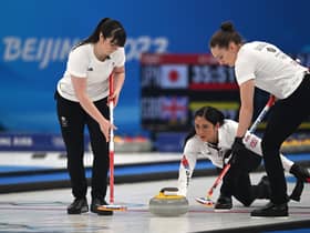 Eve Muirhead curls a stone during the women's Olympic gold medal game between Japan and Great Britain (Picture: Lillian Suwanrumpha/AFP via Getty Images)