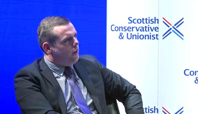 Scottish Conservative Leader Douglas Ross speaking at the start of the Scottish Conservative Virtual Conference.