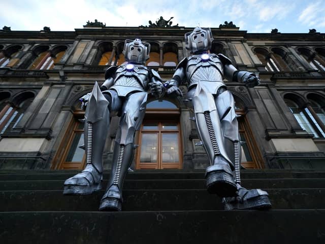 Cybermen at the entrance to the National Museum Of Scotland at a preview for the Doctor Who Worlds of Wonder exhibition at National Museum of Scotland in December. Picture: Andrew Milligan/PA Wire