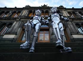 Cybermen at the entrance to the National Museum Of Scotland at a preview for the Doctor Who Worlds of Wonder exhibition at National Museum of Scotland in December. Picture: Andrew Milligan/PA Wire