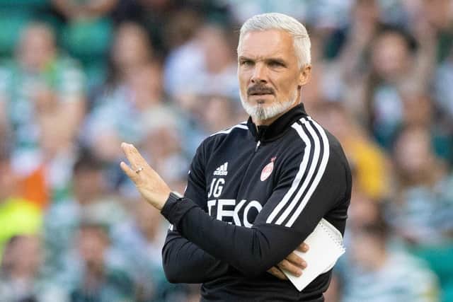 Aberdeen Manager Jim Goodwin during a cinch Premiership match between Celtic and Aberdeen.