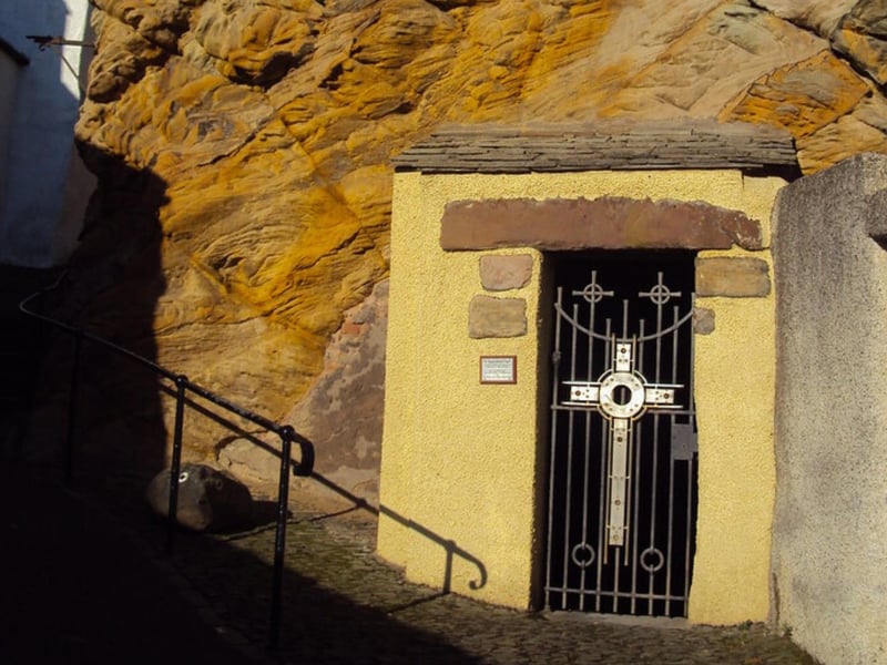 St Fillan’s Cave is embedded in a natural rock behind the small town of Pittenweem which means “place of the cave”. The dark cave is said to be where Saint Fillan was able to produce his holy writings by way of his glowing arm. As the legend goes, the Irish missionary would hide in this cave during his endeavour to convert the Picts to Christianity. However, the cave was too dark to allow him to read or write, thus he asked God for a solution and in response he granted him a glowing left arm (allowing him to write with his right hand.)