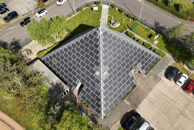 The iconic Solar Pyramid building is located on Bilston Glen Industrial Estate in Loanhead, close to Edinburgh.
